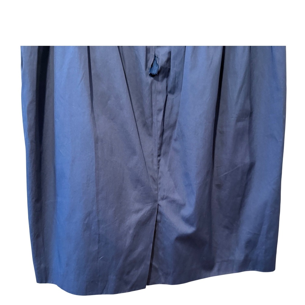 Barneys New York Blue Cotton Origami Pleated Skirt Size 8 Made in Italy Office - Picture 8 of 10